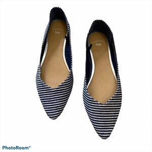 Gap Blue Stripe Pointy Denim Flats sz 6 EUC